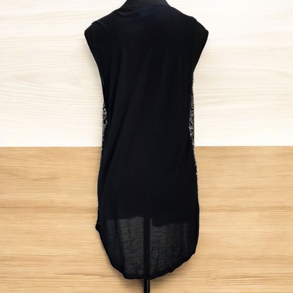 ⭐️Le Chateau Black and Silver Sequin Sleeveless Tank Top Size XXL - Picture 2 of 5